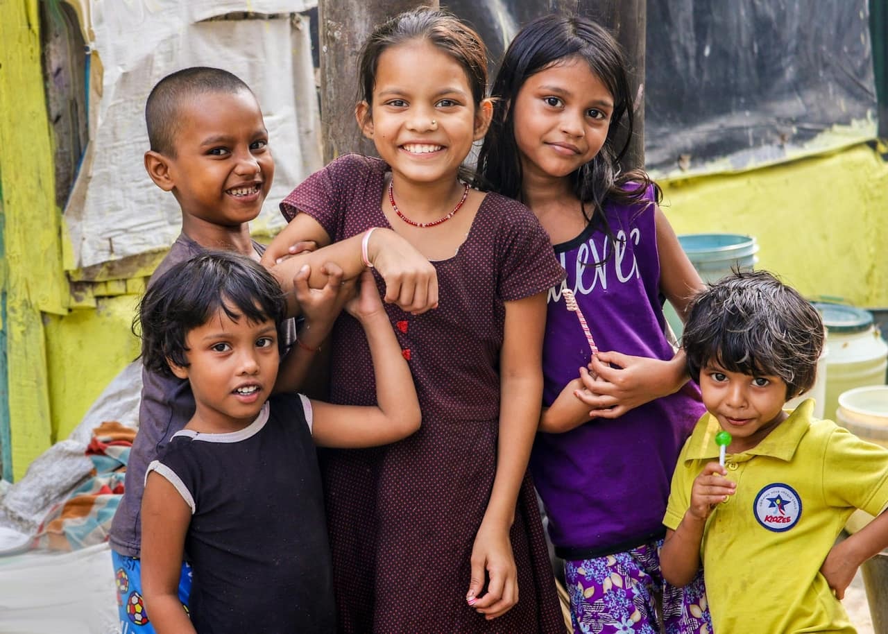 Children from a Sangli community that Vrushahi Foundation works alongside